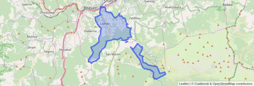 Mapa de ubicacion de Lazkao.