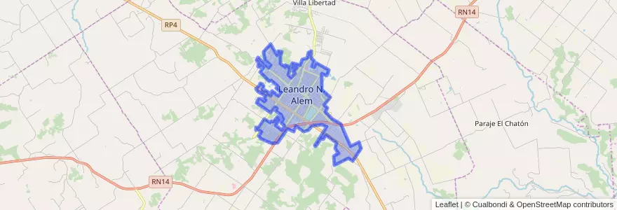 Mapa de ubicacion de Leandro N. Alem.
