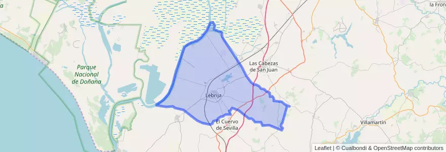 Mapa de ubicacion de Lebrija.
