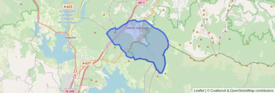 Mapa de ubicacion de Leintz Gatzaga.