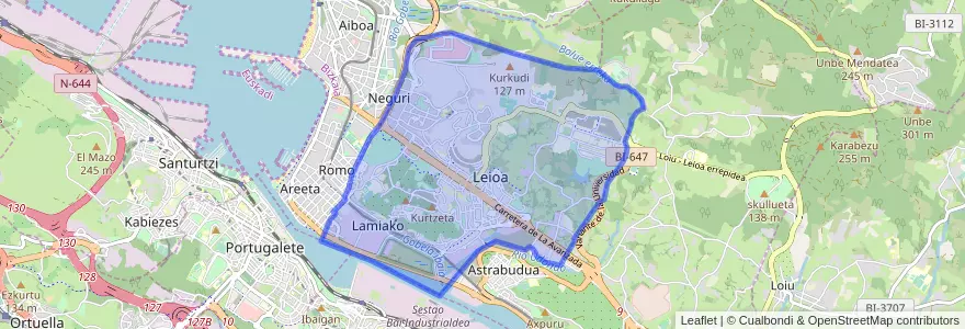 Mapa de ubicacion de Leioa.
