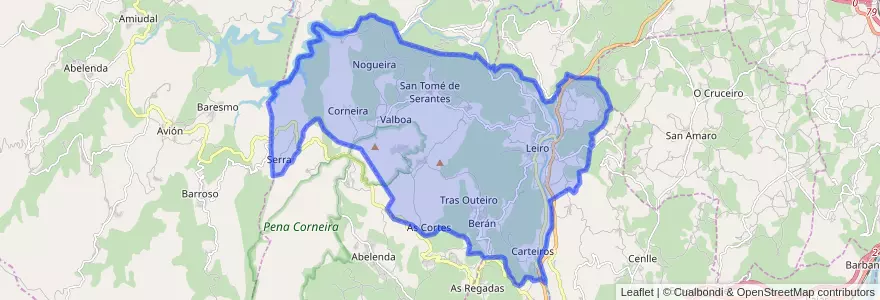 Mapa de ubicacion de Leiro.