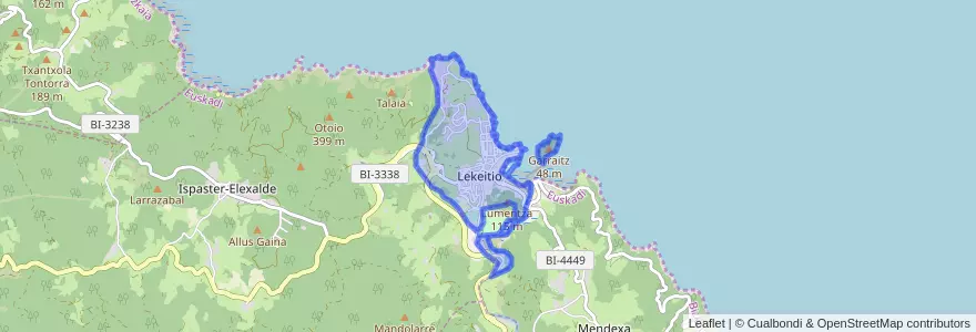Mapa de ubicacion de Lekeitio.