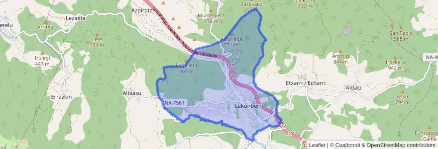 Mapa de ubicacion de Lekunberri.
