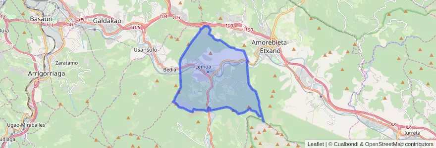 Mapa de ubicacion de Lemoa.