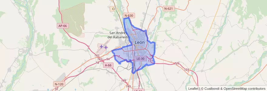 Mapa de ubicacion de León.