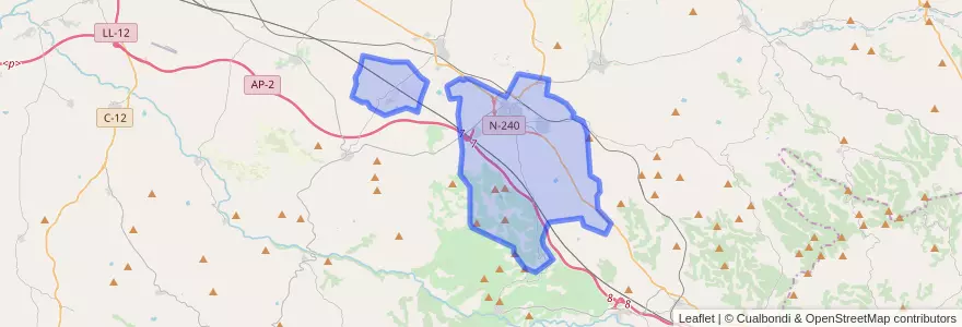 Mapa de ubicacion de les Borges Blanques.