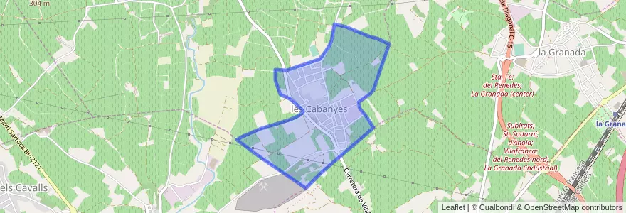 Mapa de ubicacion de les Cabanyes.