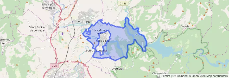 Mapa de ubicacion de les Masies de Roda.