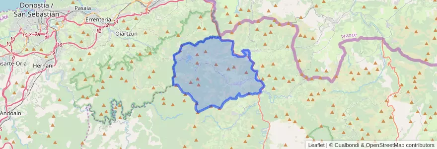 Mapa de ubicacion de Lesaka.