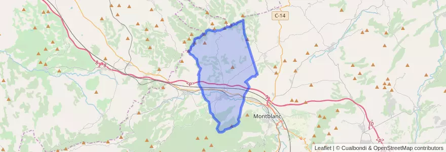 Mapa de ubicacion de l'Espluga de Francolí.