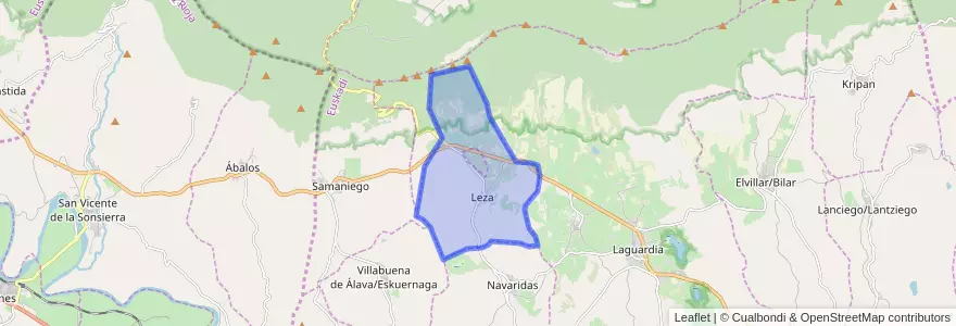 Mapa de ubicacion de Leza.