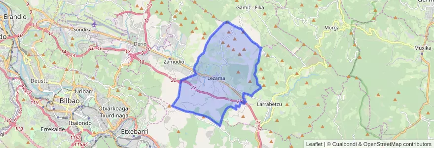 Mapa de ubicacion de Lezama.