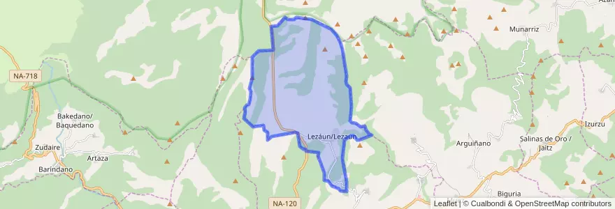 Mapa de ubicacion de Lezaun.