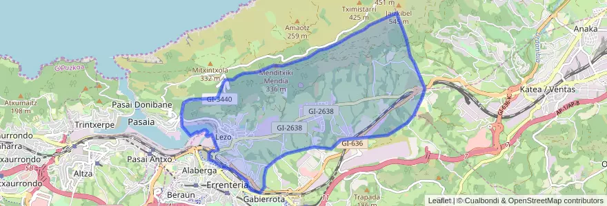 Mapa de ubicacion de Lezo.
