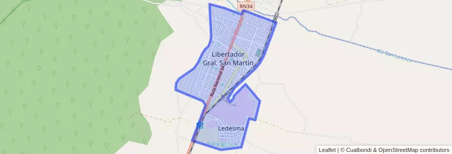Mapa de ubicacion de Libertador General San Martín.