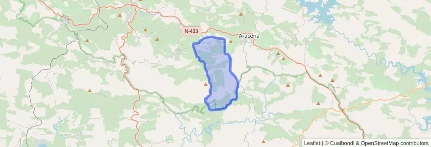Mapa de ubicacion de Linares de la Sierra.