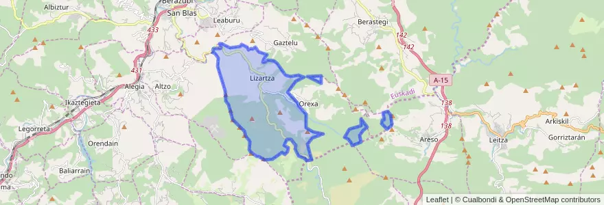 Mapa de ubicacion de Lizartza.