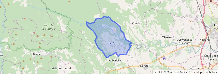 Mapa de ubicacion de Lladó.