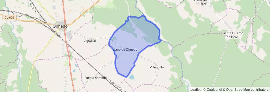 Mapa de ubicacion de Llano de Olmedo.