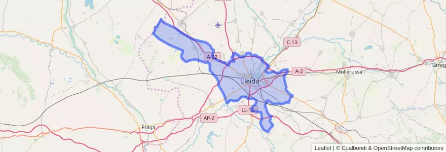 Mapa de ubicacion de لاردة.
