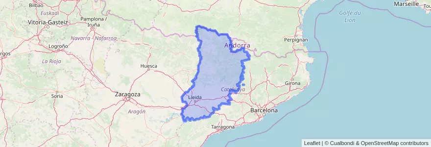 Mapa de ubicacion de Lerida.
