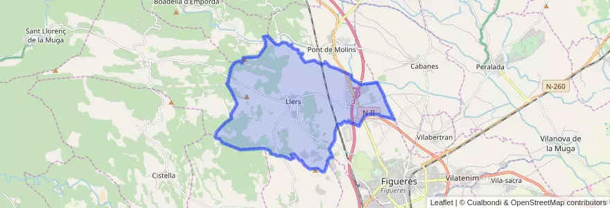 Mapa de ubicacion de Llers.