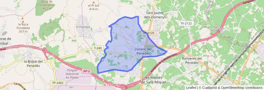 Mapa de ubicacion de Llorenç del Penedès.