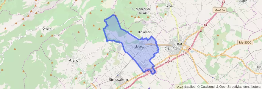 Mapa de ubicacion de Lloseta.