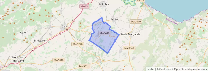 Mapa de ubicacion de Llubí.