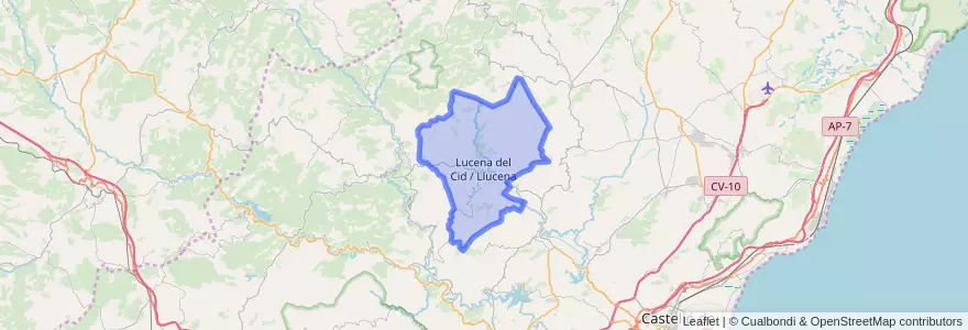 Mapa de ubicacion de Llucena / Lucena del Cid.