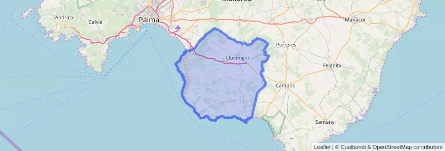 Mapa de ubicacion de Llucmajor.