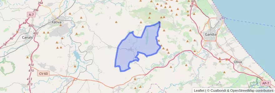 Mapa de ubicacion de Llutxent.