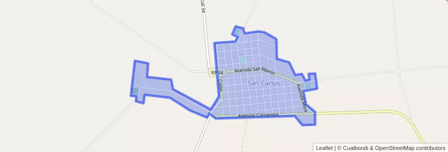 Mapa de ubicacion de Localidad de San Carlos.