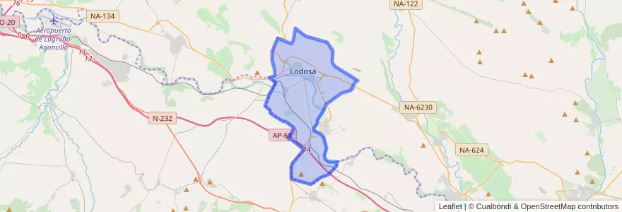 Mapa de ubicacion de Lodosa.