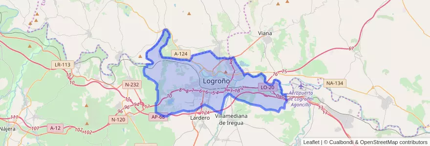 Mapa de ubicacion de Logroño.