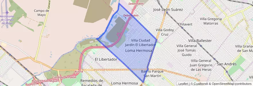 Mapa de ubicacion de Loma Hermosa.