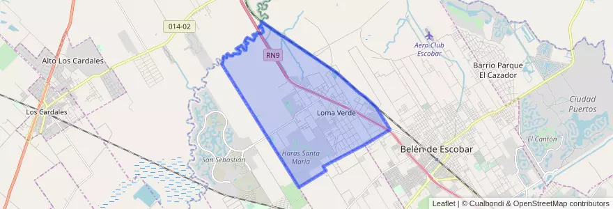 Mapa de ubicacion de Loma Verde.