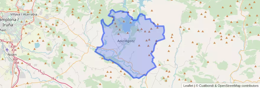 Mapa de ubicacion de Lónguida/Longida.