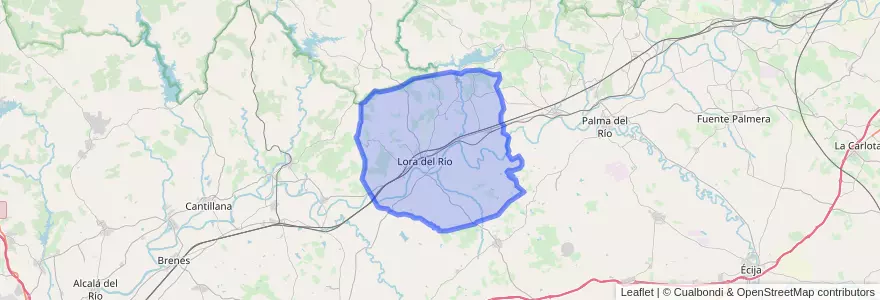Mapa de ubicacion de Lora del Río.