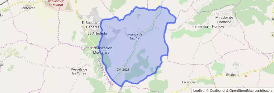 Mapa de ubicacion de Loranca de Tajuña.