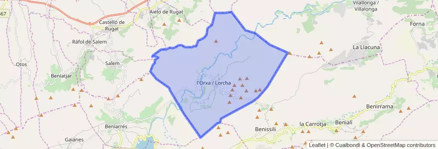 Mapa de ubicacion de l'Orxa / Lorcha.