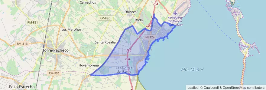 Mapa de ubicacion de Los Alcázares.