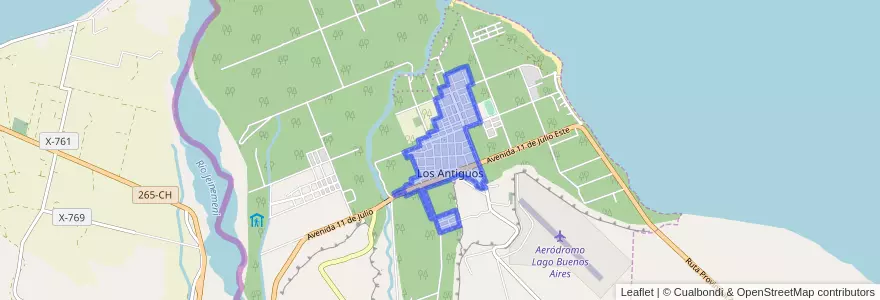Mapa de ubicacion de Los Antiguos.