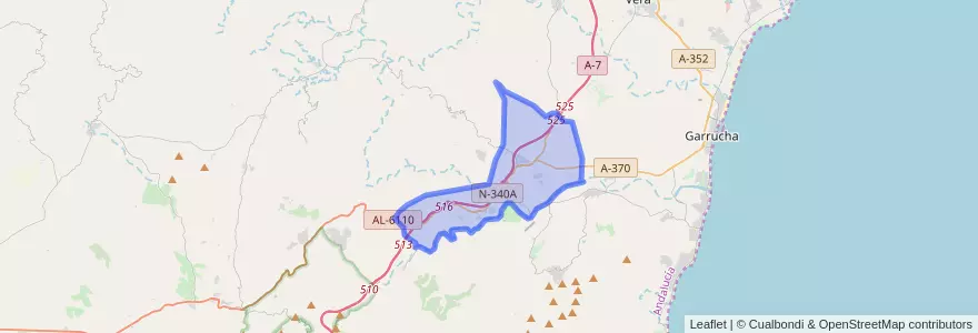 Mapa de ubicacion de Los Gallardos.