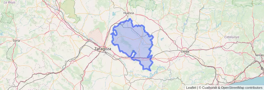 Mapa de ubicacion de Los Monegros.