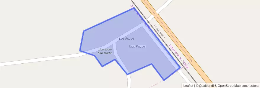 Mapa de ubicacion de Los Pozos.