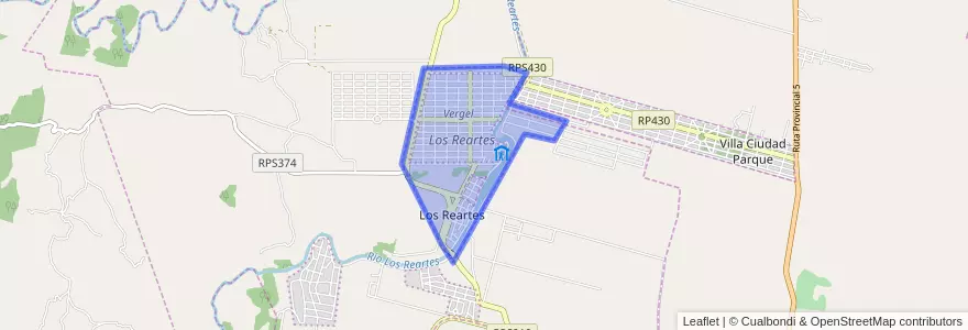 Mapa de ubicacion de Los Reartes.