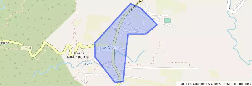Mapa de ubicacion de Los Varelas.