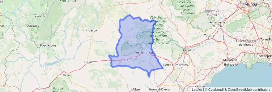 Mapa de ubicacion de Los Vélez.